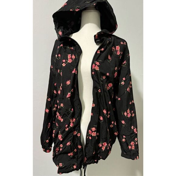 Victoria secret Pink Anorak floral long full zip windbreaker jacket Xs/S - Picture 3 of 8